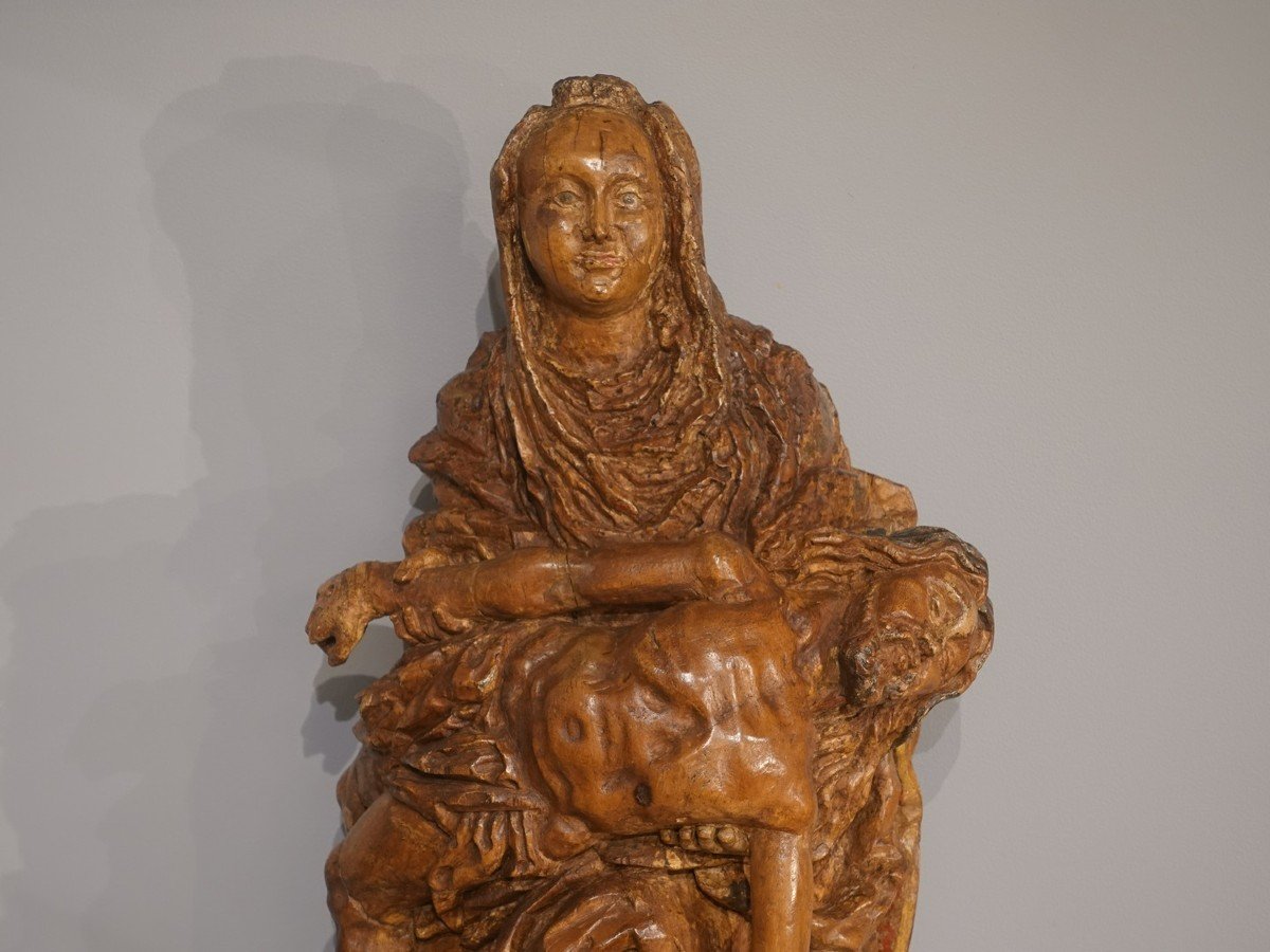 Pietà Or Virgin Of Mercy In Sculpted Linden - Germany 16th Century-photo-5