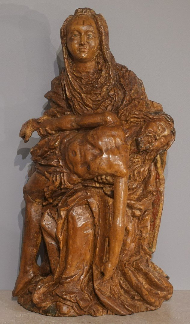 Pietà Or Virgin Of Mercy In Sculpted Linden - Germany 16th Century