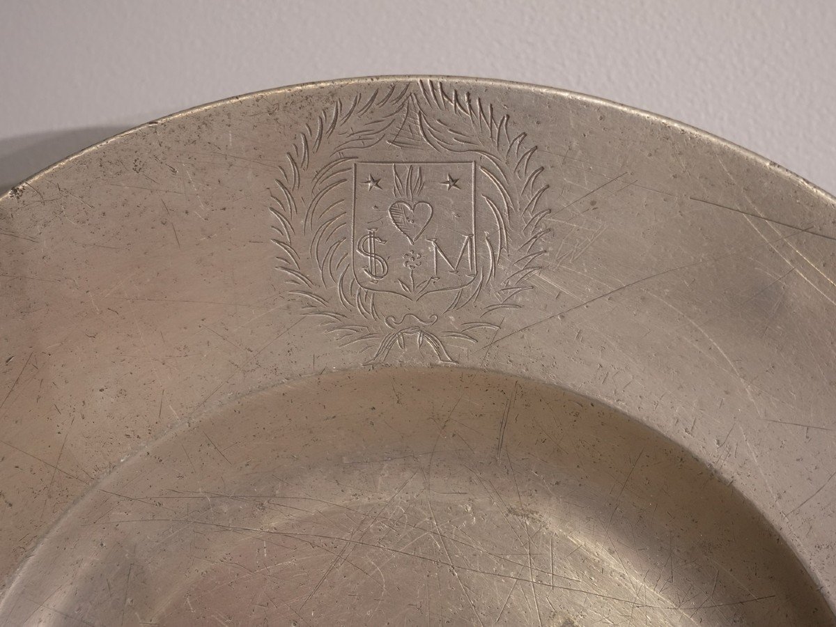 Dish Called ''à La Cardinal'' In Pewter Hallmarked Laurant Morant-photo-2