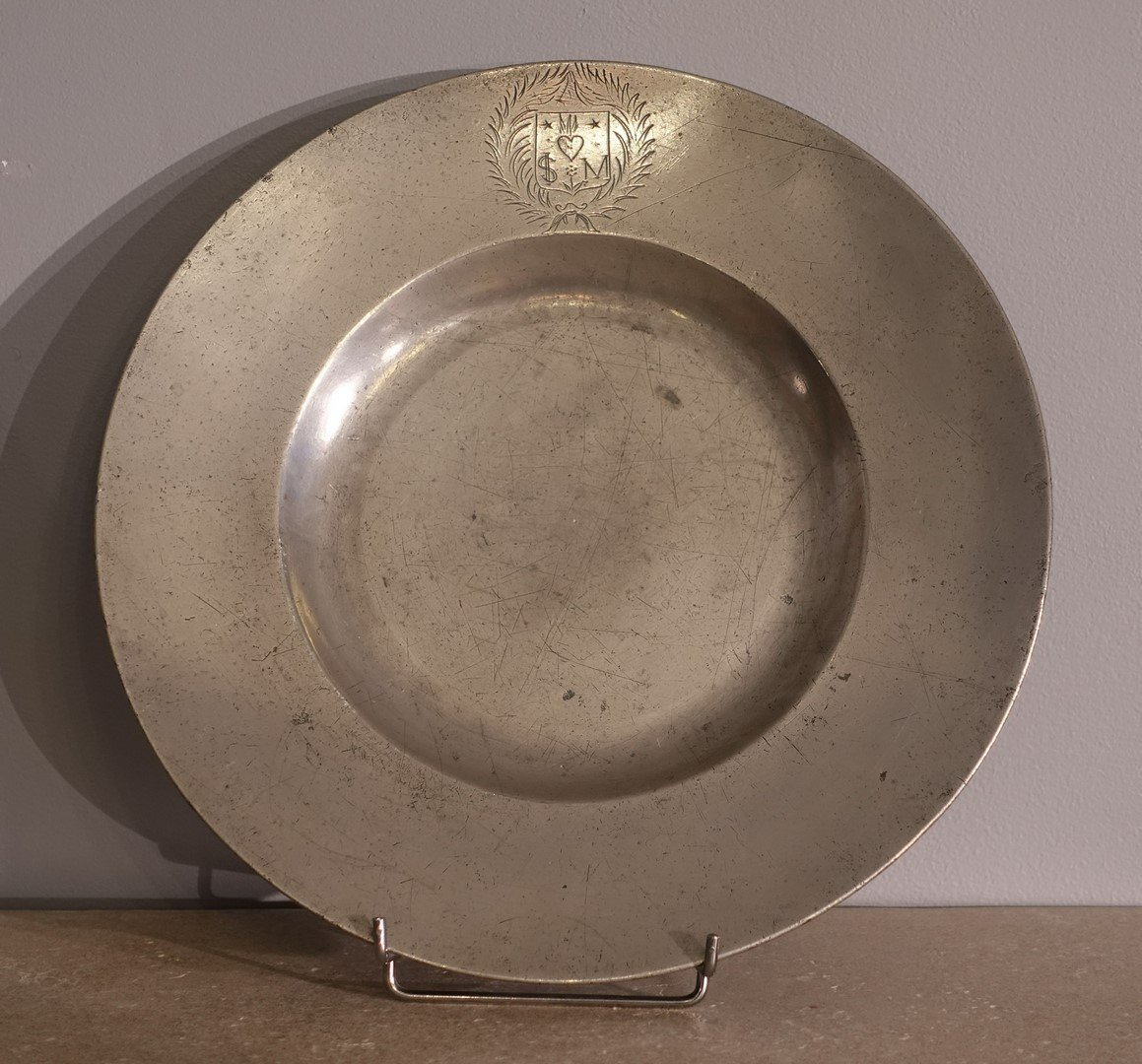 Dish Called ''à La Cardinal'' In Pewter Hallmarked Laurant Morant