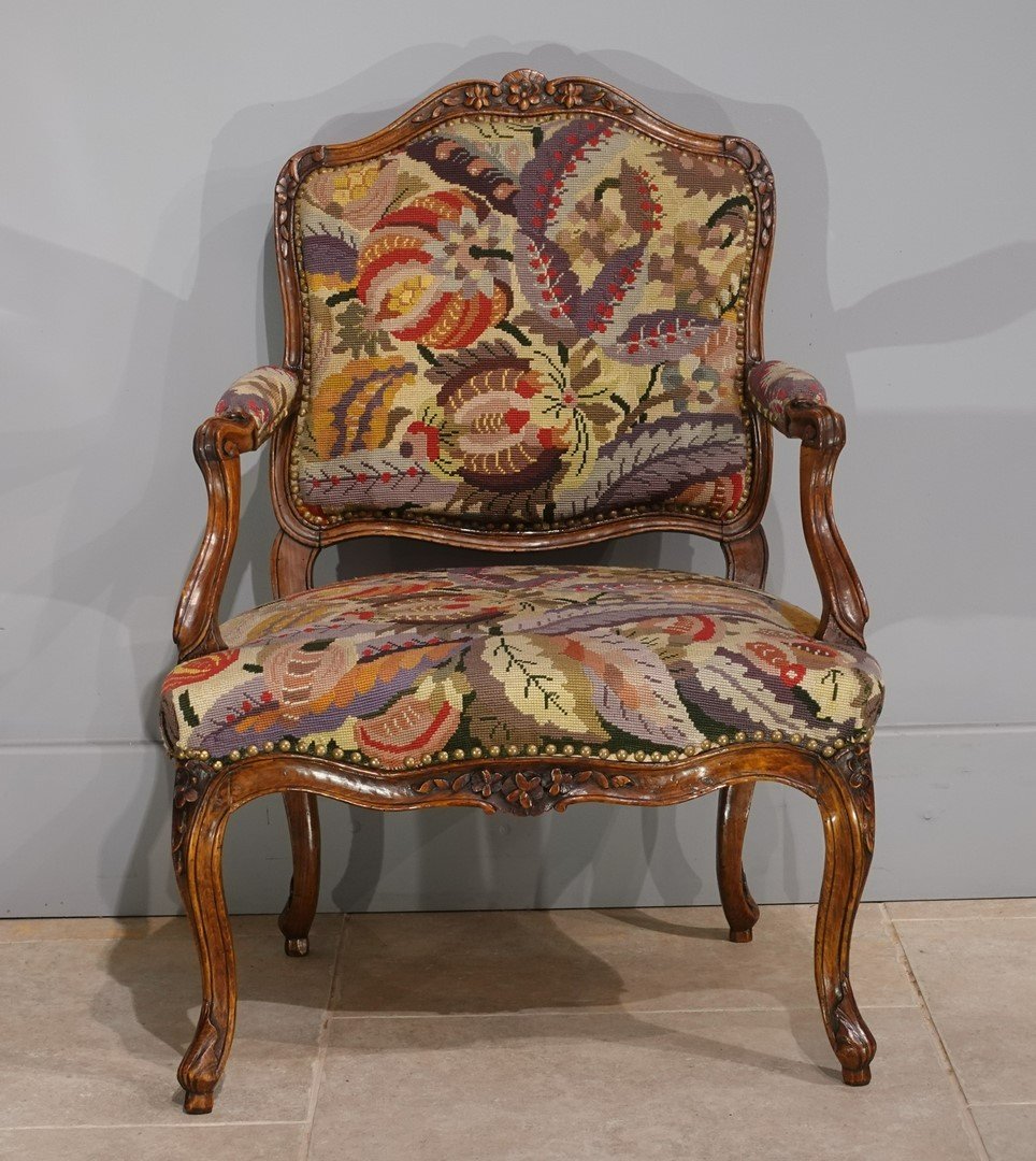 Pair Of Armchairs With Flat Backs Stamped Falconet, 18th Century-photo-1