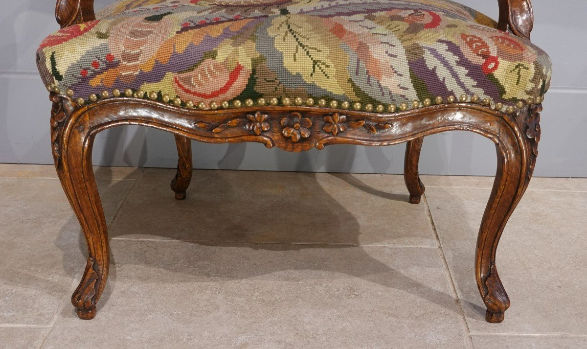 Pair Of Armchairs With Flat Backs Stamped Falconet, 18th Century-photo-4