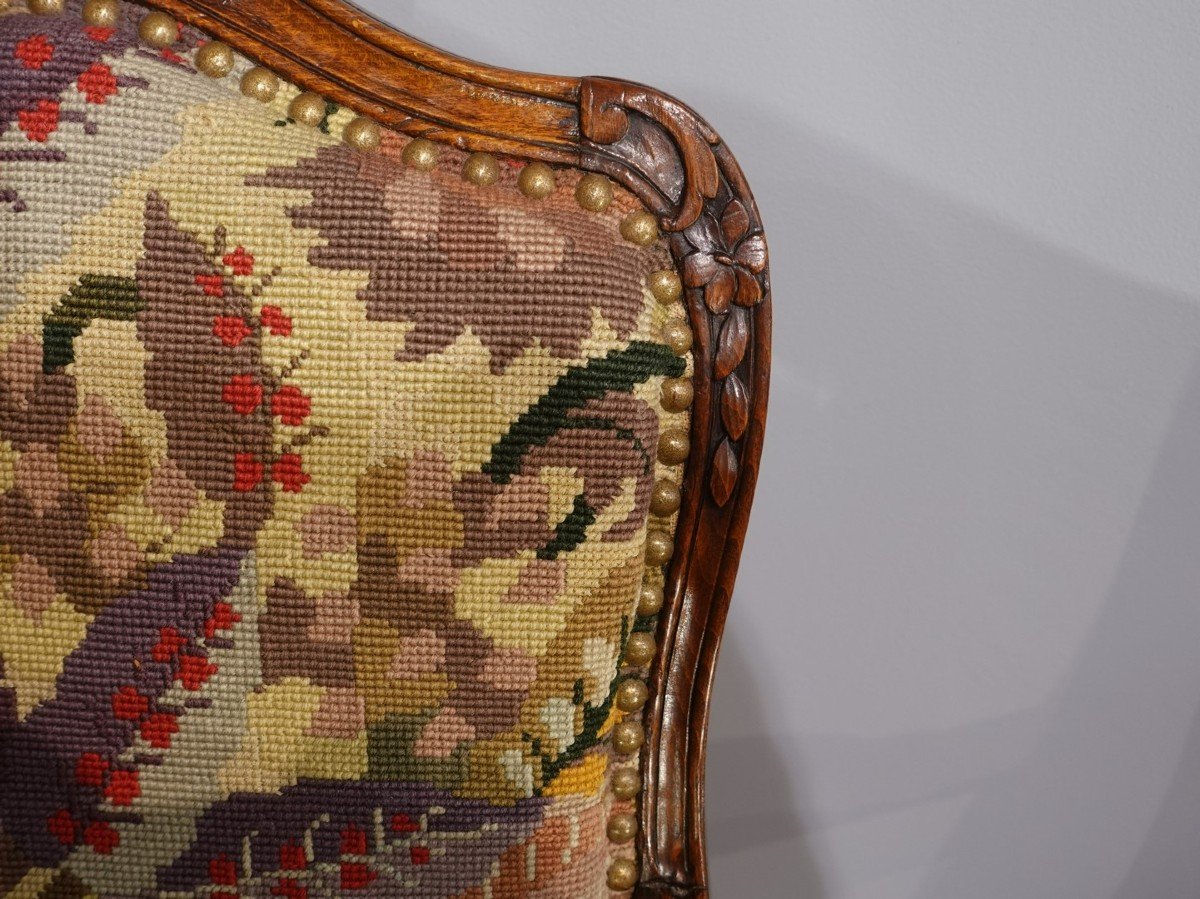 Pair Of Armchairs With Flat Backs Stamped Falconet, 18th Century-photo-5