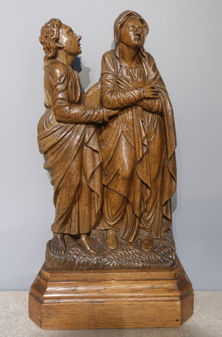 Saint John And Virgin Of Calvary In Oak – Flanders - Early 16th Century