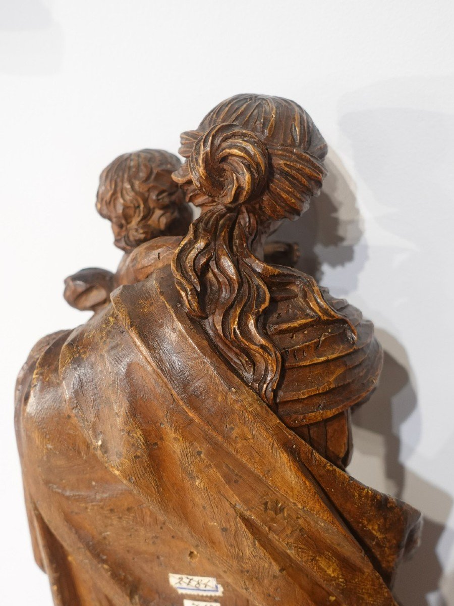 Proantic: Virgin And Child In Carved Wood From The 18th Century