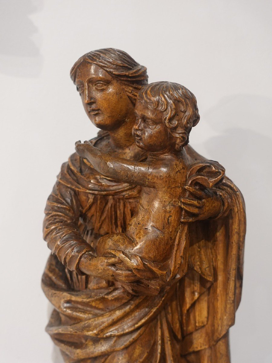 Proantic: Virgin And Child In Carved Wood From The 18th Century