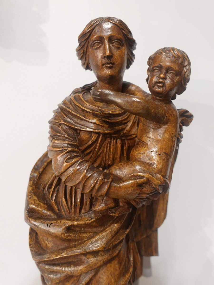 Proantic: Virgin And Child In Carved Wood From The 18th Century