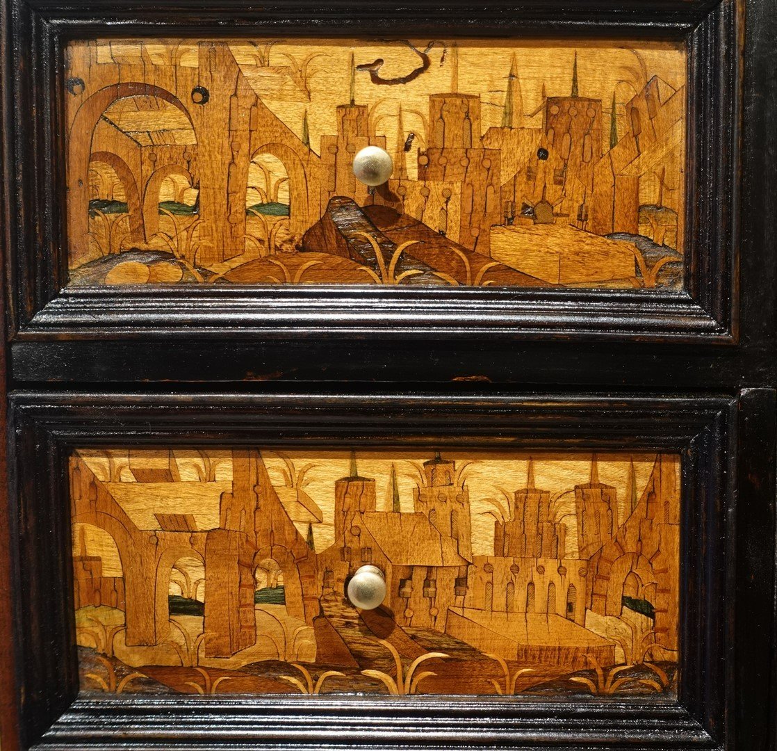 Cabinet de collectionneur en marqueterie – Augsbourg XVII° -photo-4