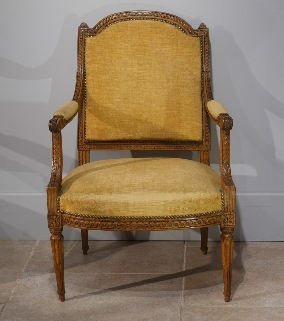 Deux fauteuils Louis XVI d'époque XVIII°-photo-2
