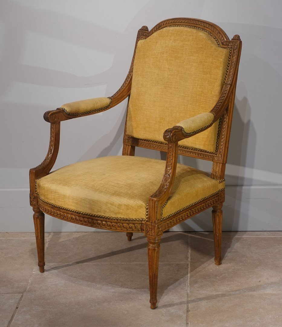 Deux fauteuils Louis XVI d'époque XVIII°-photo-4