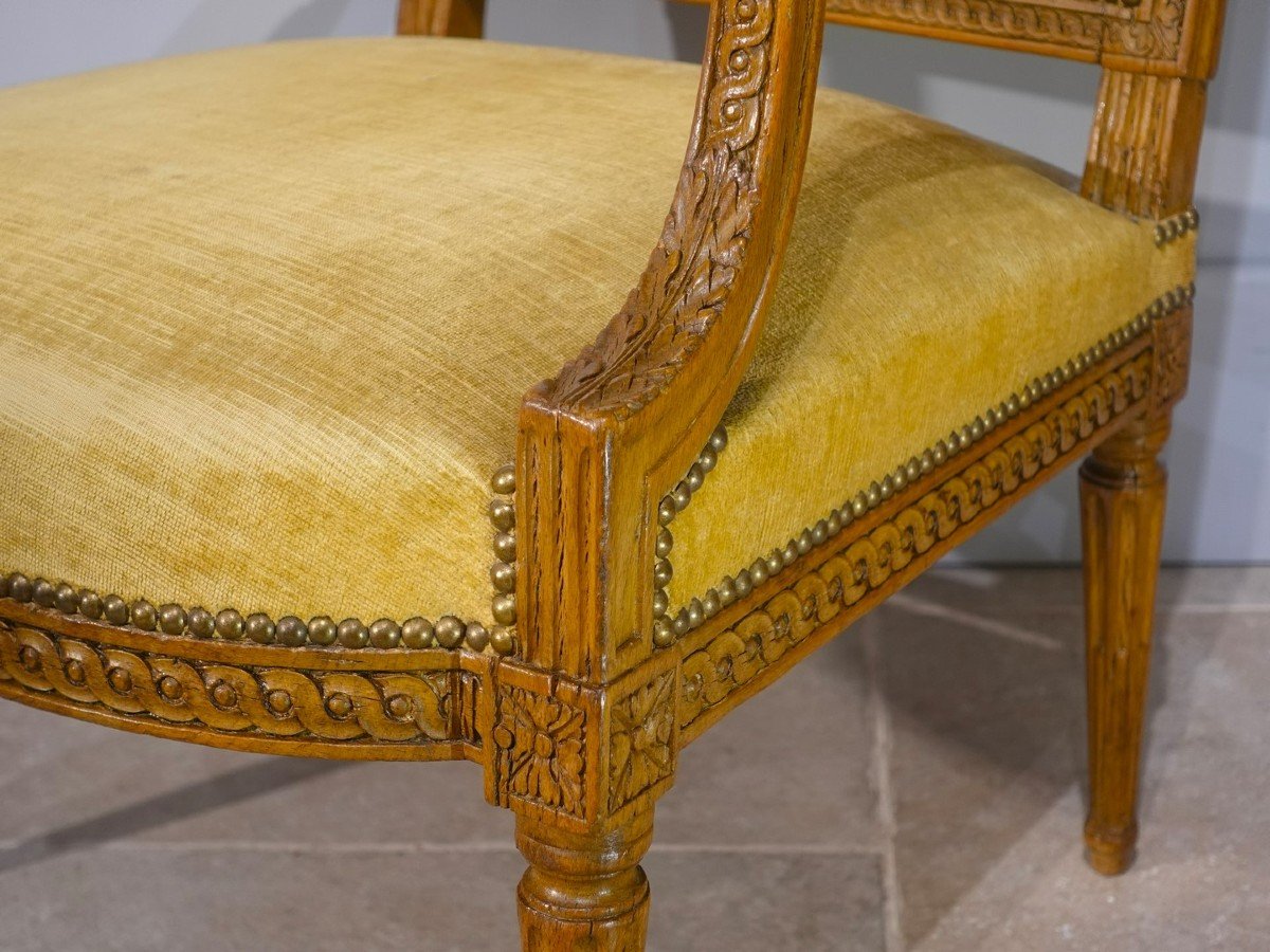 Deux fauteuils Louis XVI d'époque XVIII°-photo-3