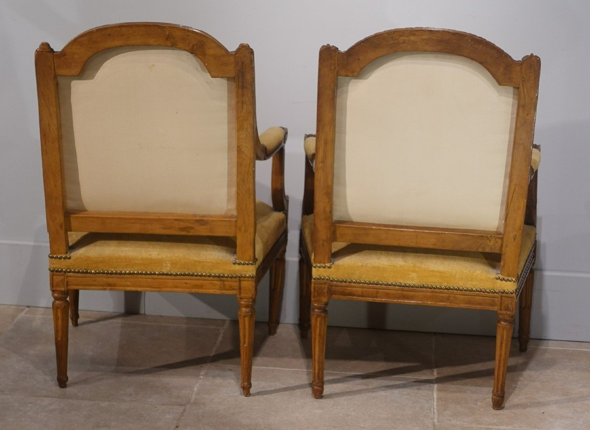 Deux fauteuils Louis XVI d'époque XVIII°-photo-4