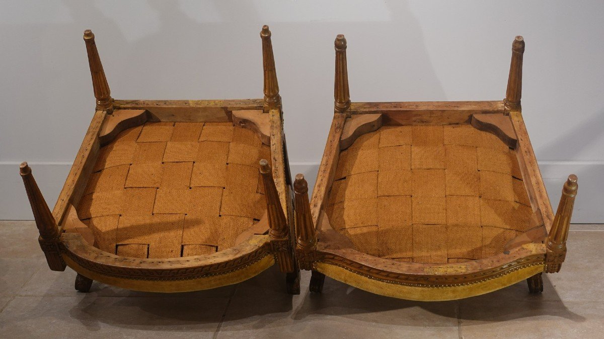 Deux fauteuils Louis XVI d'époque XVIII°-photo-5