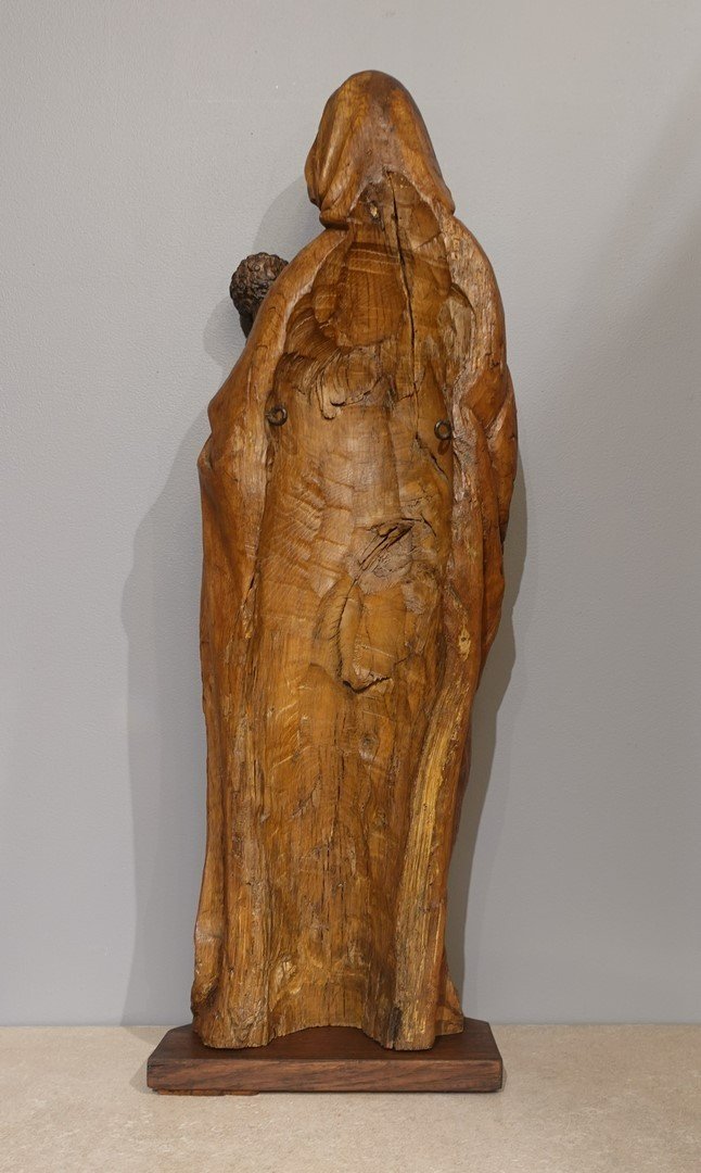 Vierge à l'Enfant en chêne du XVI° siècle-photo-4