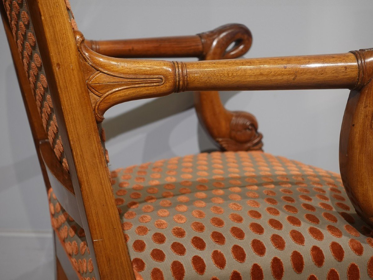 Paire de fauteuils Empire en acajou -photo-7