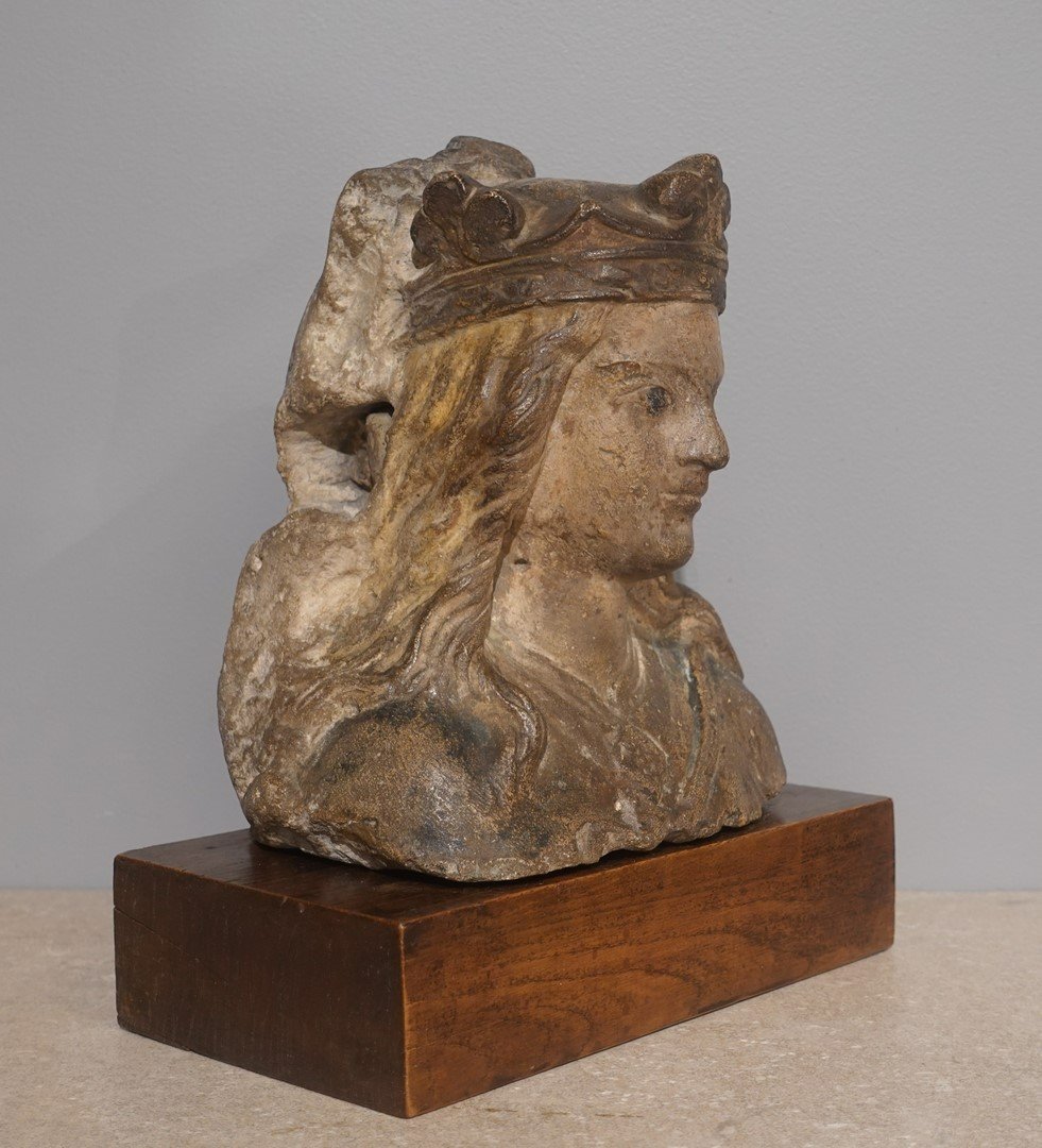 Crowned Head Of The Virgin – France – Early 15th Century-photo-1