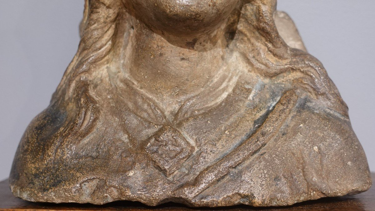 Crowned Head Of The Virgin – France – Early 15th Century-photo-2