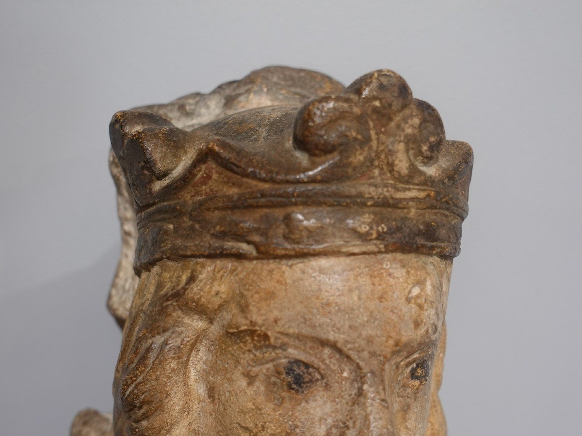 Crowned Head Of The Virgin – France – Early 15th Century-photo-3