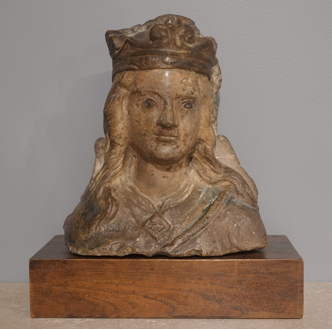 Crowned Head Of The Virgin – France – Early 15th Century