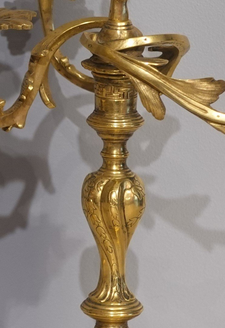 Proantic: Pair Of Gilded Bronze Candelabra From The 18th Century