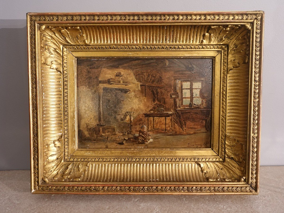 Louis GUY (1824-1888) – Huile sur panneau – École Lyonnaise 