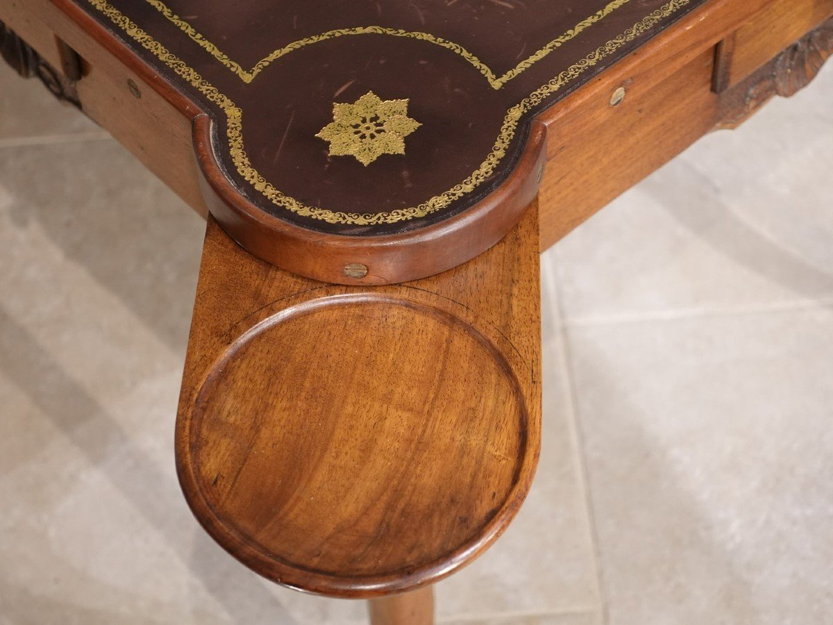 Table à jeux lyonnaise en noyer d'époque XVIII°-photo-1