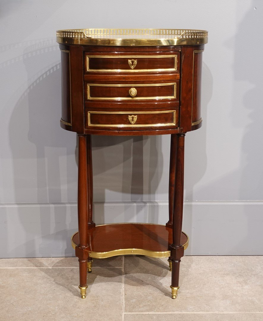 Table chiffonnière Louis XVI estampillée J.F Lapie-photo-2