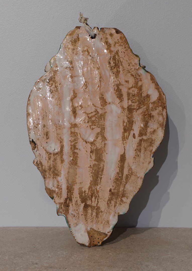 Bénitier d'applique en faïence, Italie, XVII° siècle-photo-4