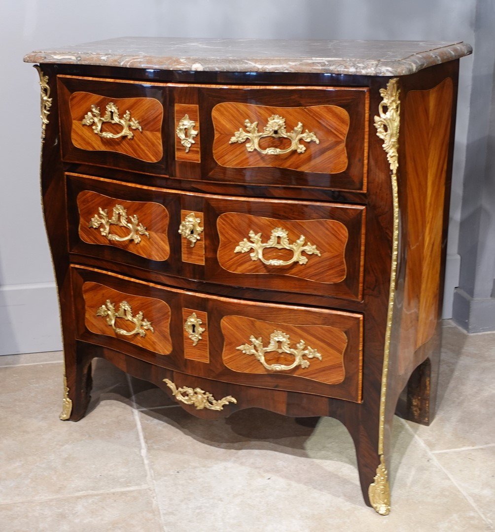 Commode d'entre-deux  estampillée P. A Galligne d'époque XVIII°-photo-2