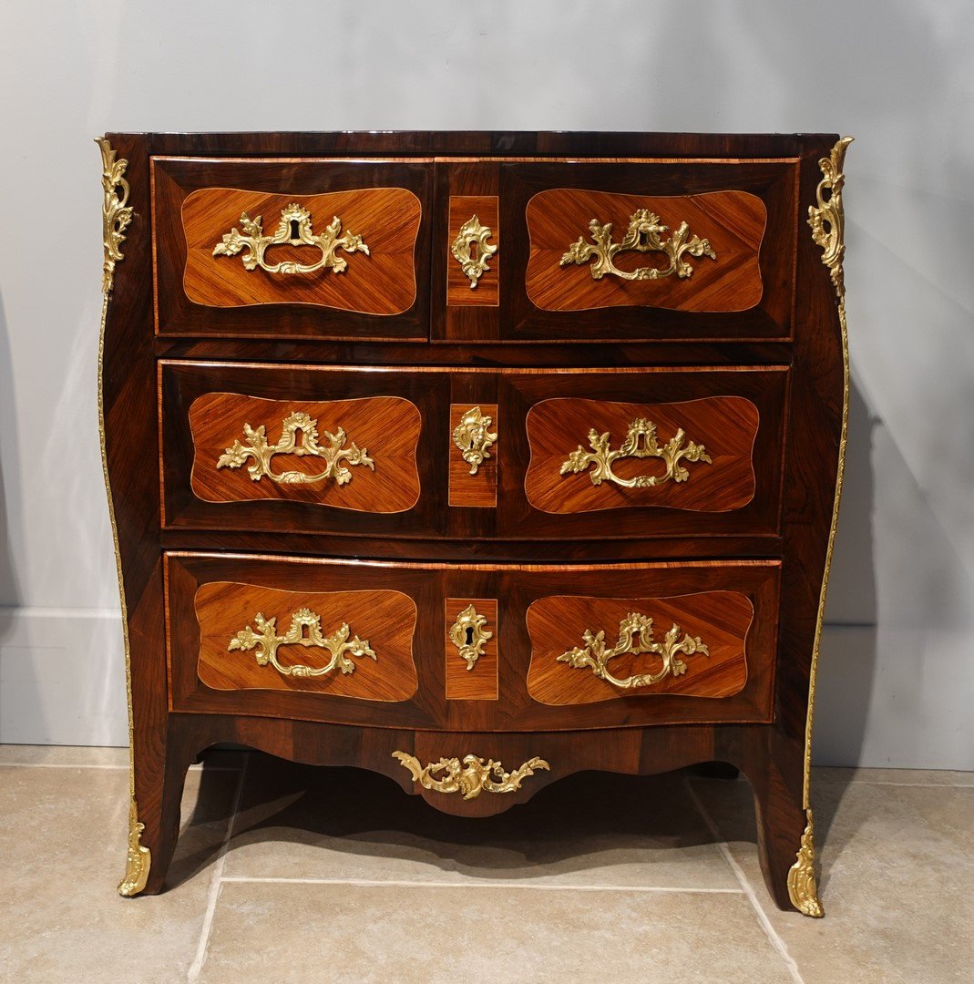 Commode d'entre-deux  estampillée P. A Galligne d'époque XVIII°-photo-2