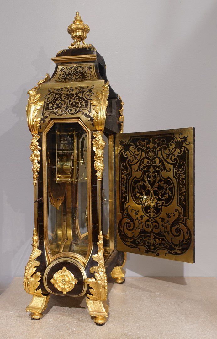Pendule Louis XIV marqueterie Boulle et mouvement Jacques Thuret -photo-5