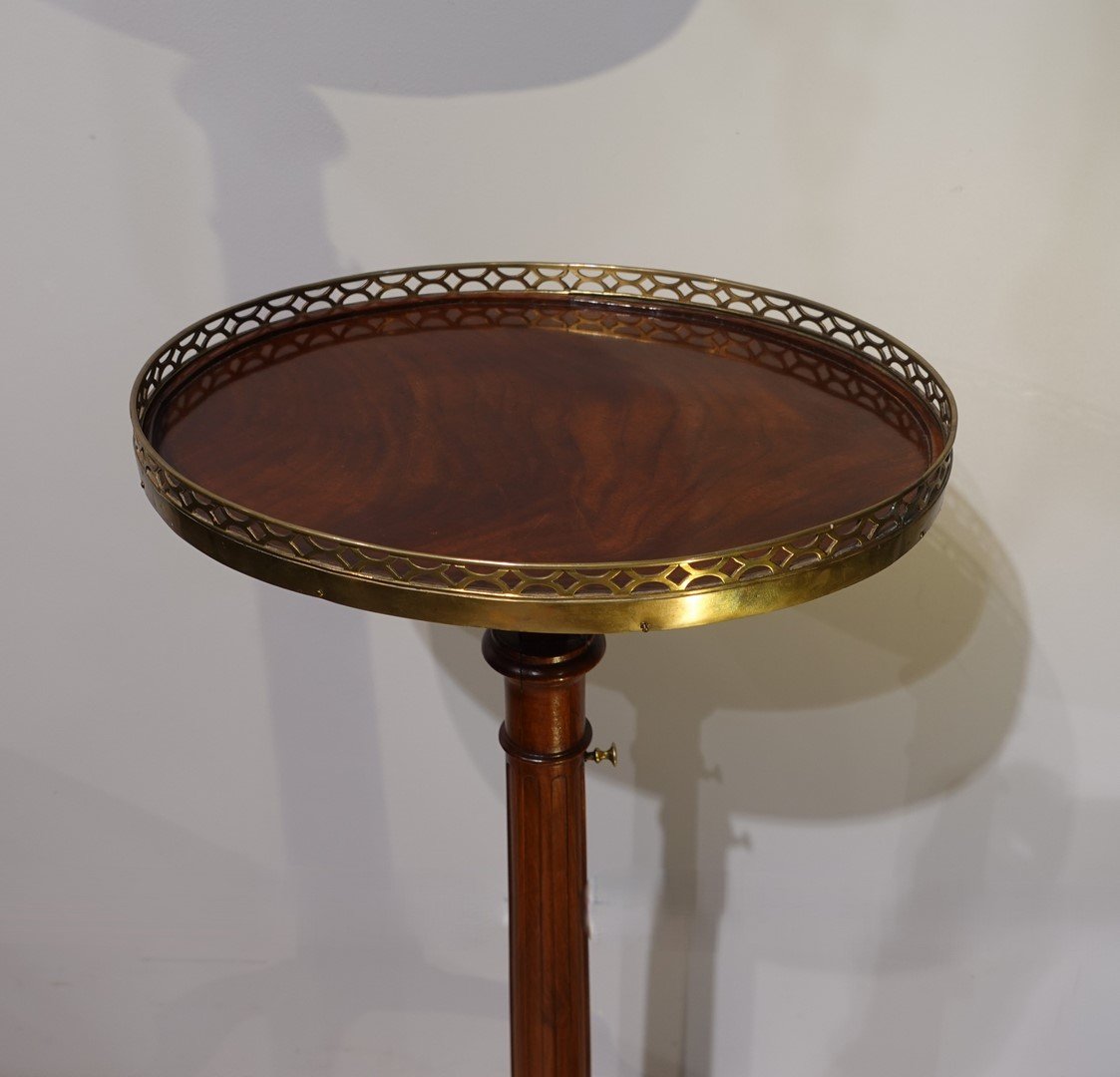 Rack And Pinion Pedestal Table Stamped C. Topino-photo-4