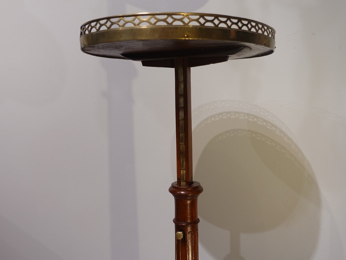 Rack And Pinion Pedestal Table Stamped C. Topino-photo-4