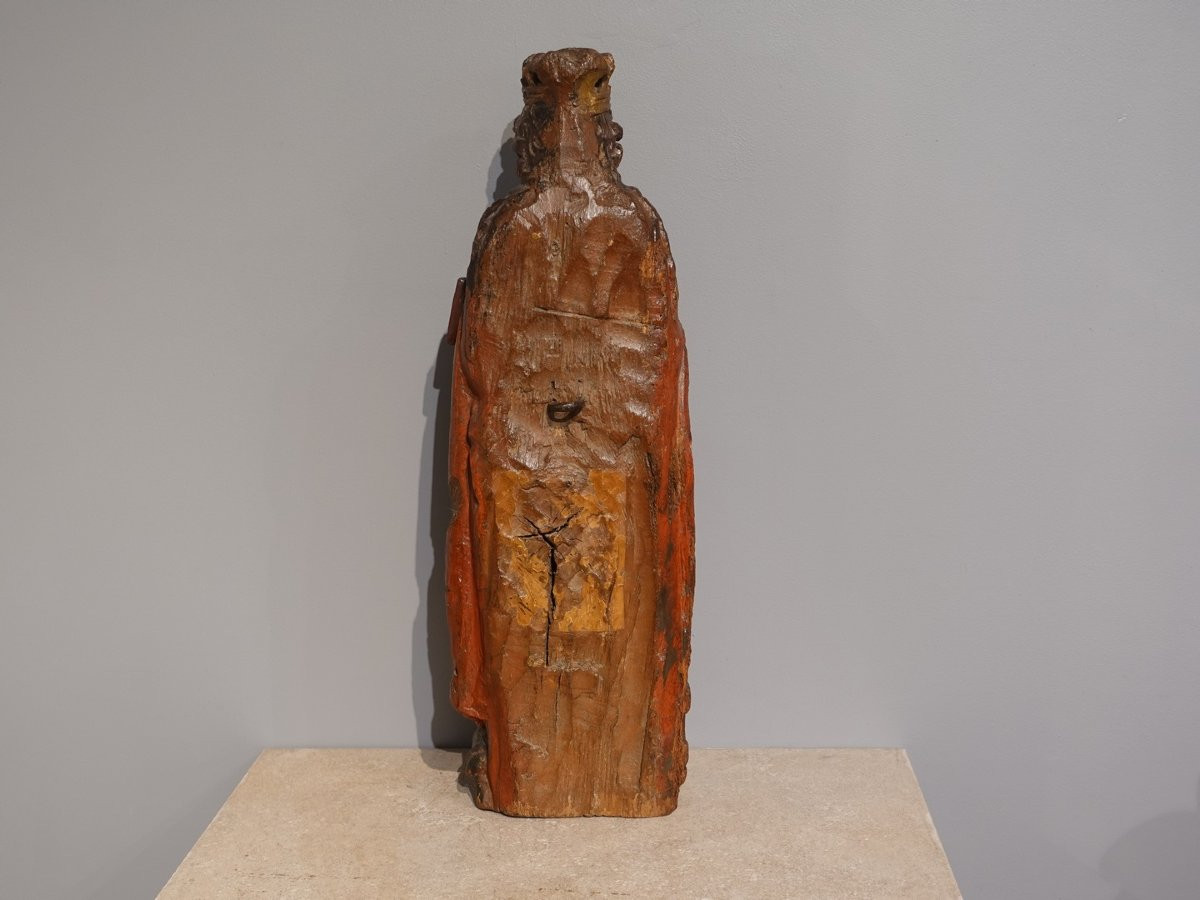 Sculpture Sainte Catherine XVI° siècle-photo-4