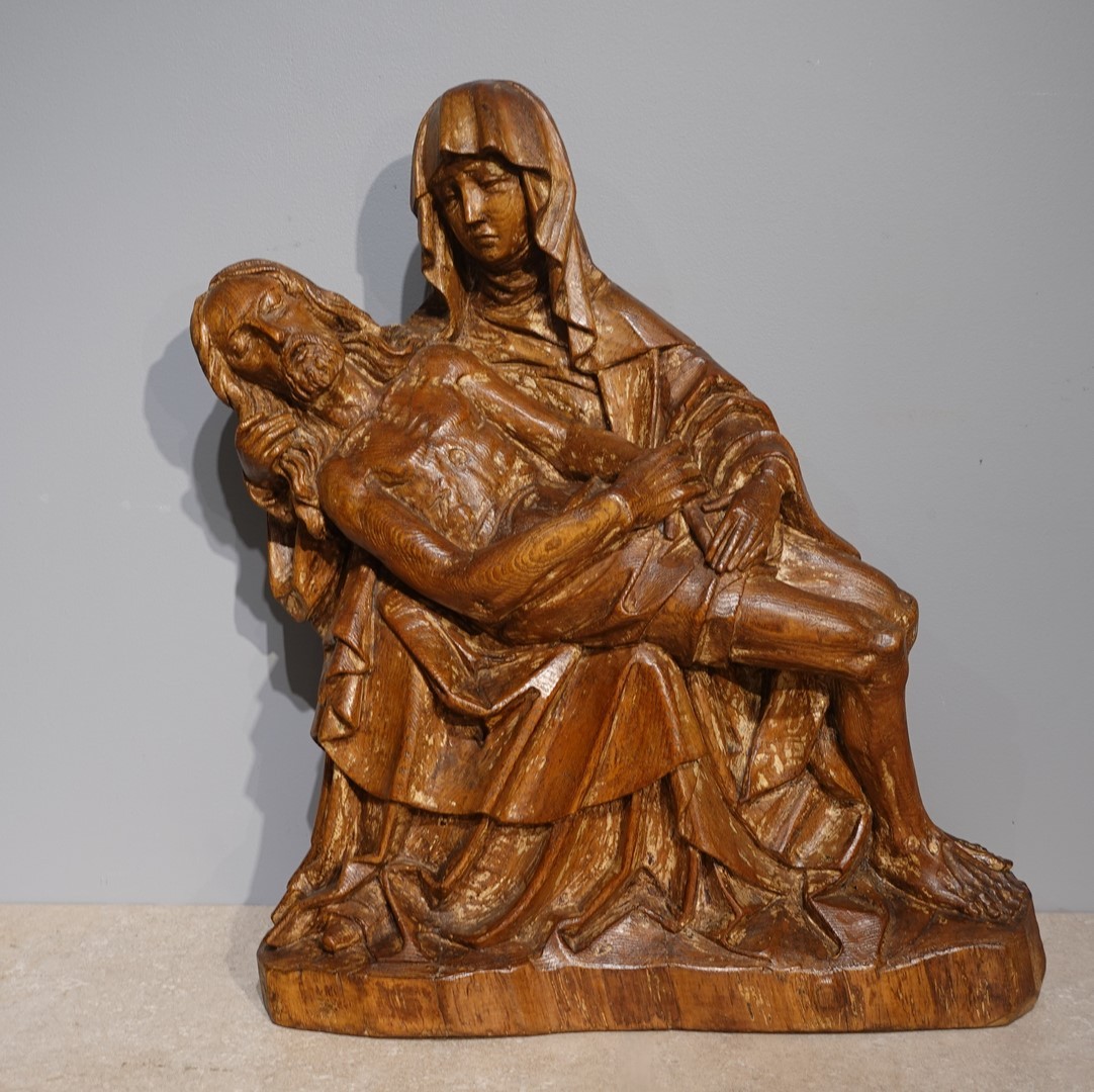 Large Pietà Or Virgin Of Pity – France, 15th Century
