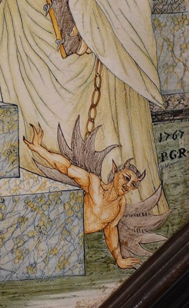 Large Nevers Faience Plaque, 18th Century-photo-1