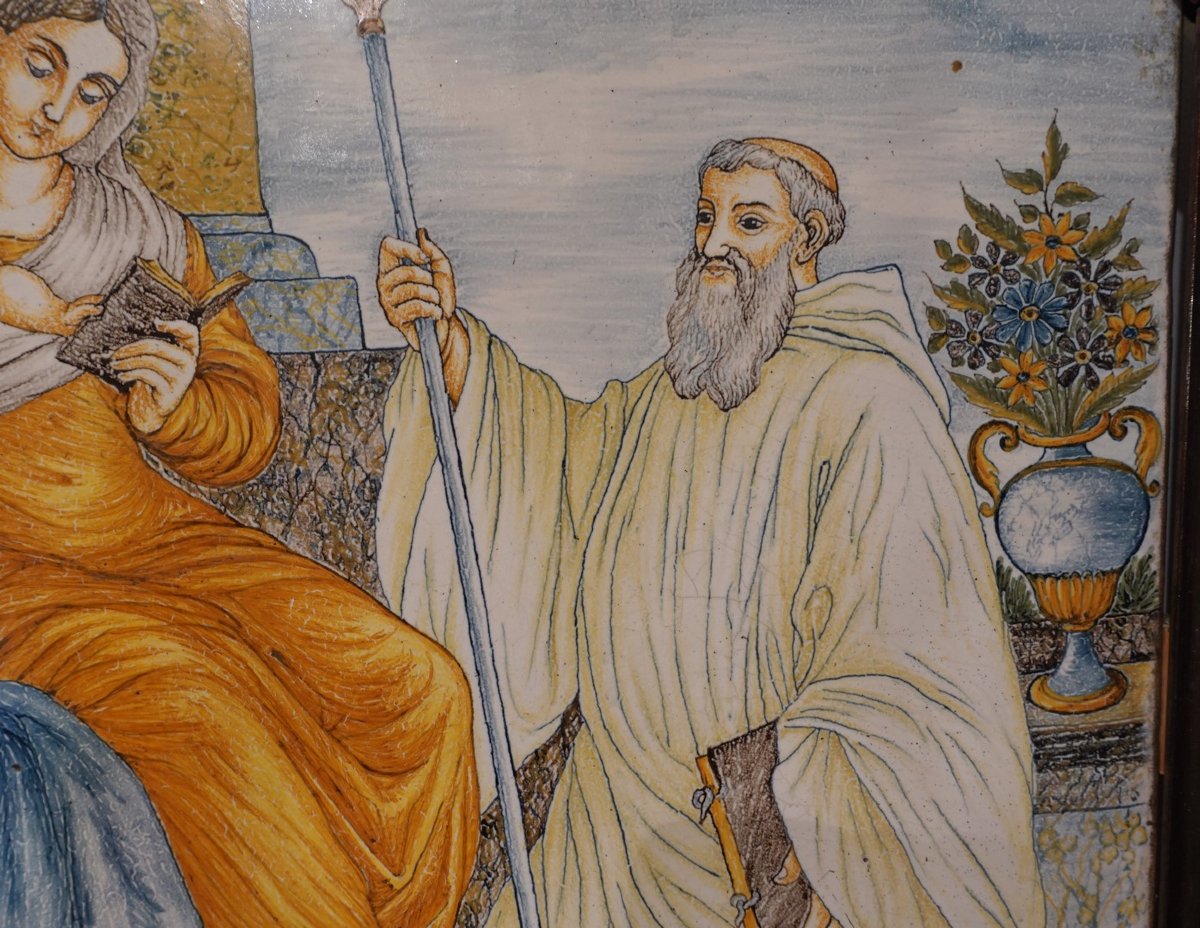 Large Nevers Faience Plaque, 18th Century-photo-2