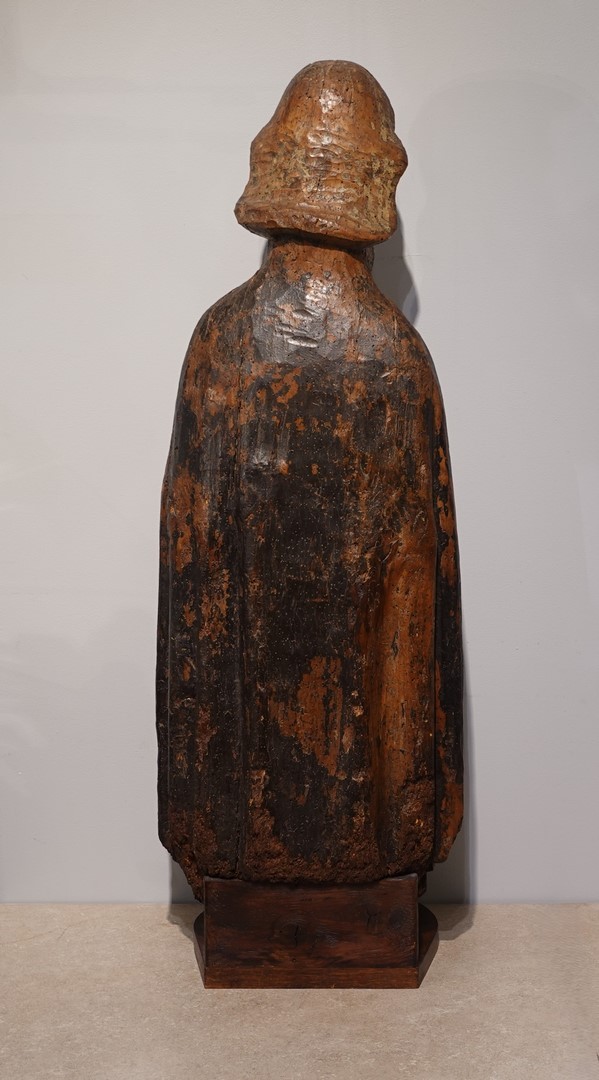 Saint Anthony The Hermit In Polychrome Walnut, Late 15th Century-photo-1