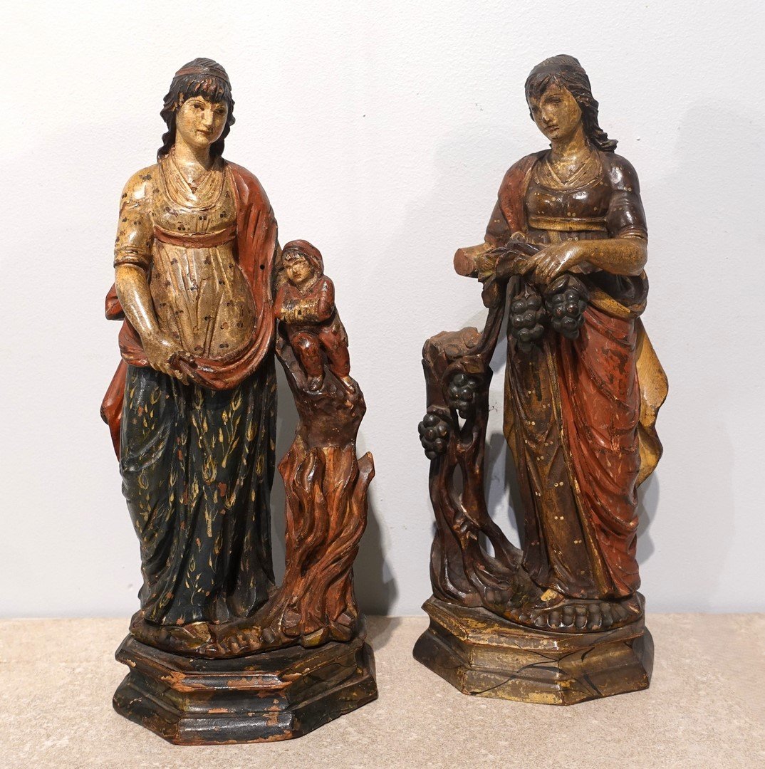 Statuettes Representing The Allegory Of The Four Seasons, 18th Century-photo-3