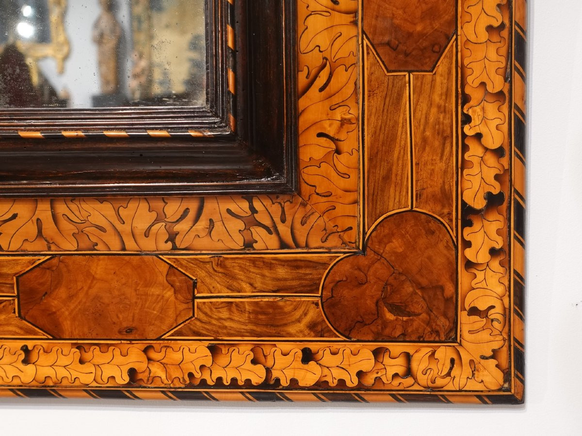 Marquetry Mirror Attributed To Noël Hache – 17th Century-photo-2