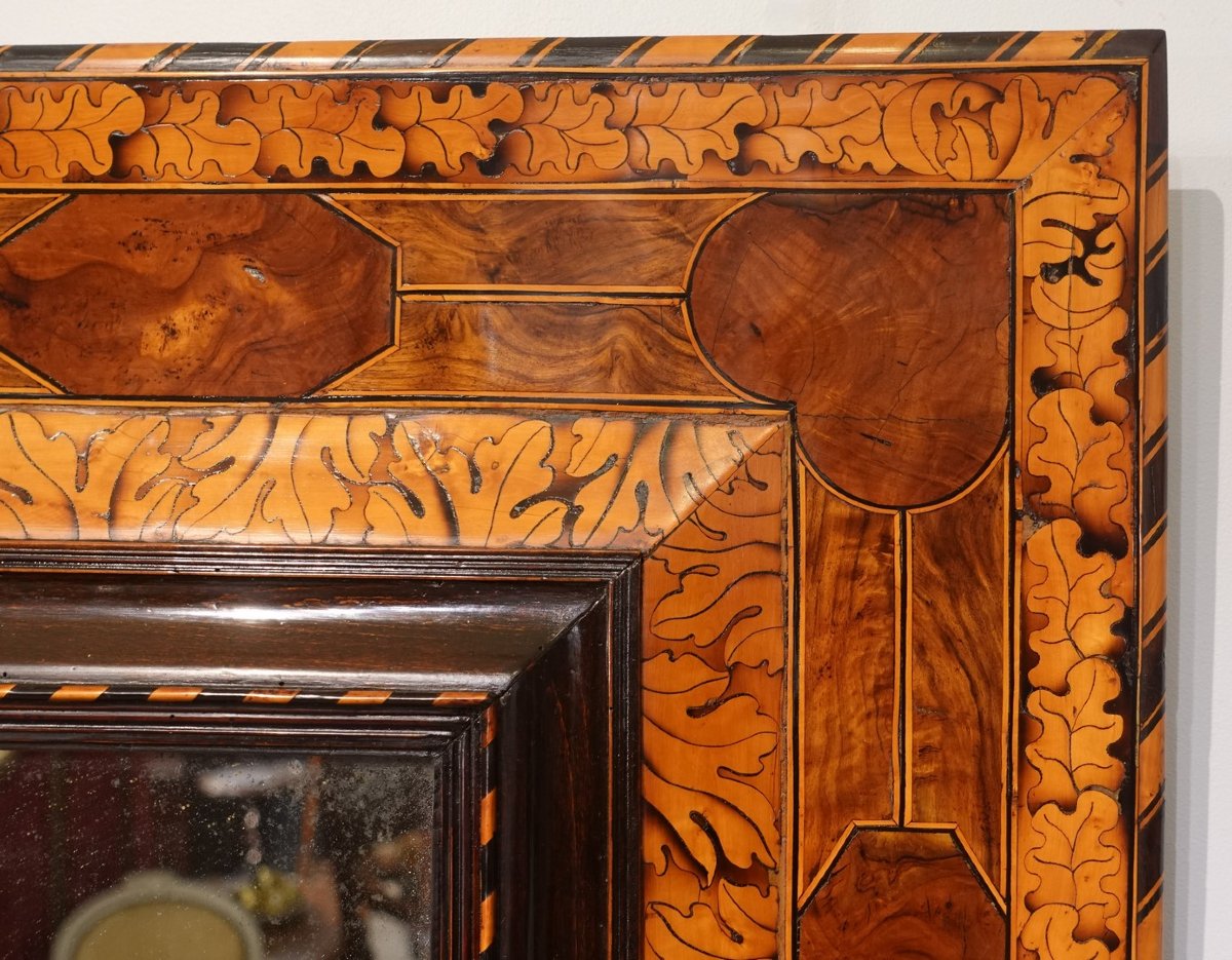 Marquetry Mirror Attributed To Noël Hache – 17th Century-photo-3