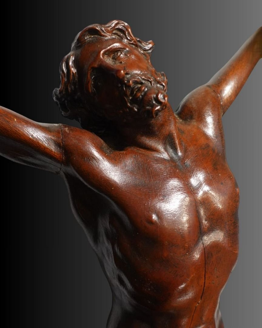 Grand Christ en bois de Sainte Lucie fin XVII°-photo-2