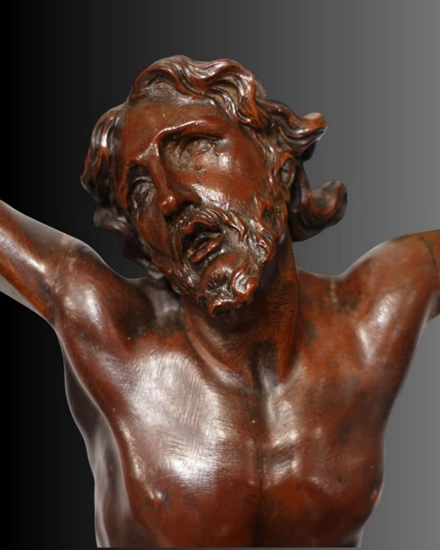 Grand Christ en bois de Sainte Lucie fin XVII°-photo-3