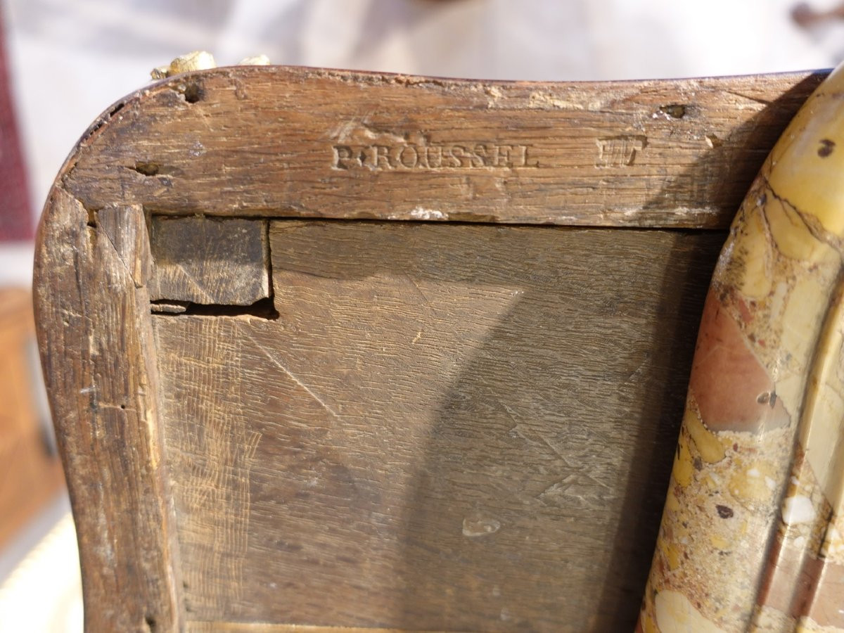 Louis XV Marquetry Secretary, Stamped P. Roussel-photo-3