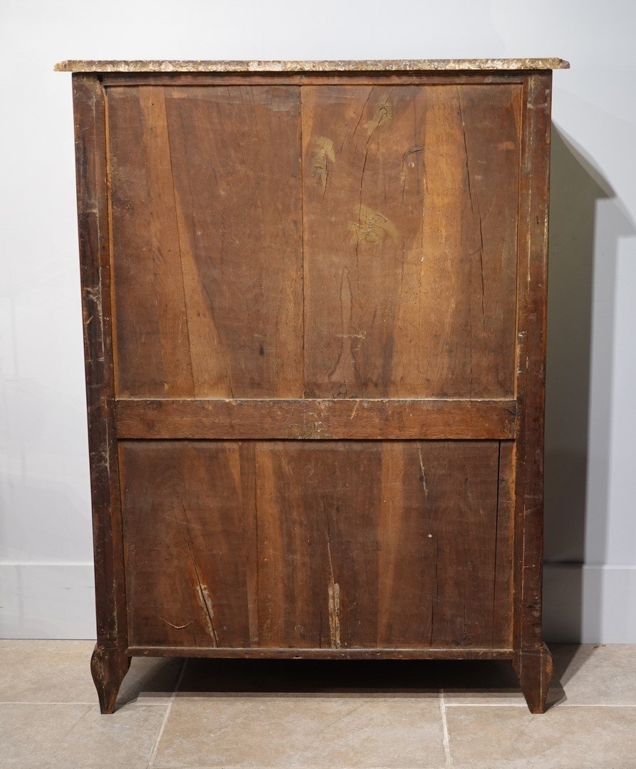 Louis XV Marquetry Secretary, Stamped P. Roussel-photo-7
