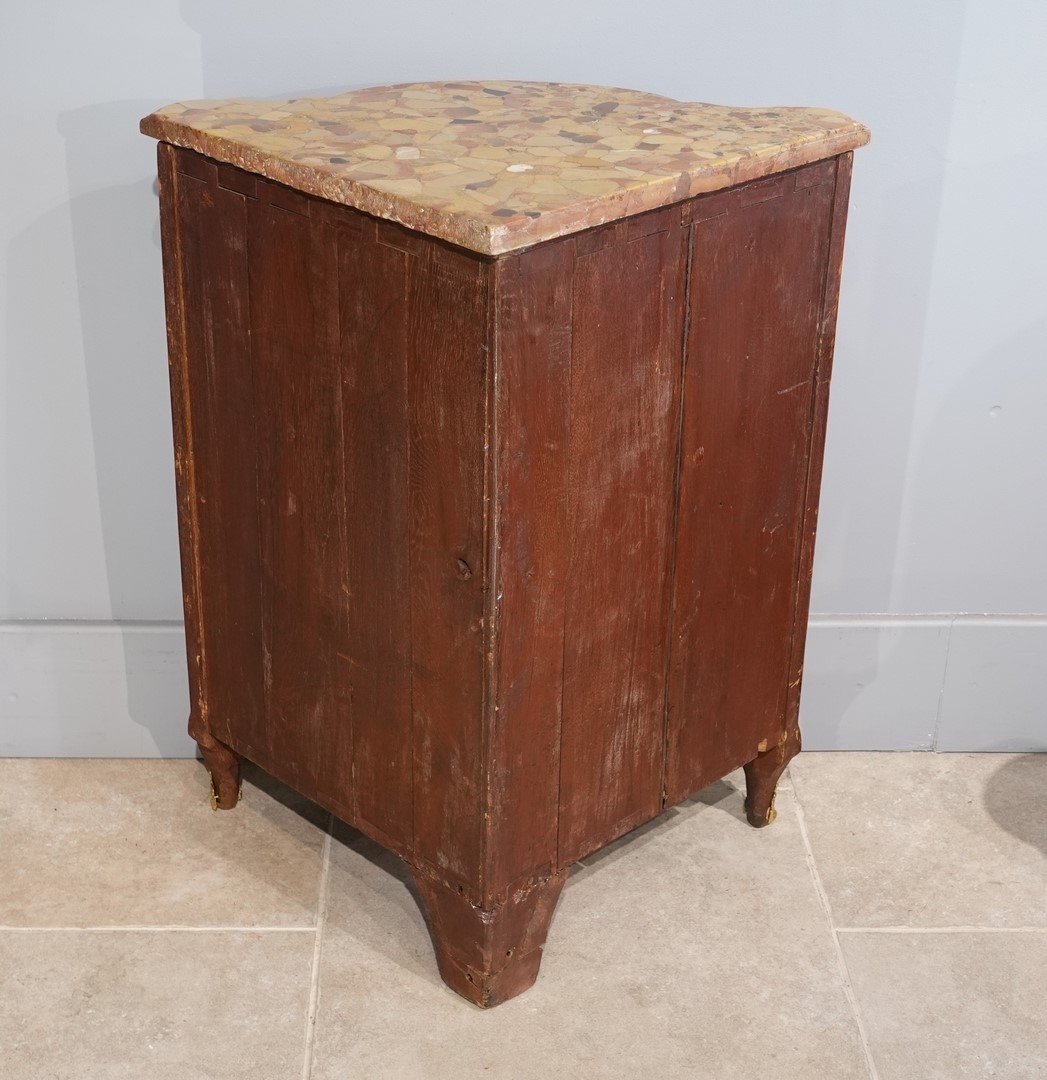 A Carel-stamped Floral Marquetry Corner Cabinet-photo-4