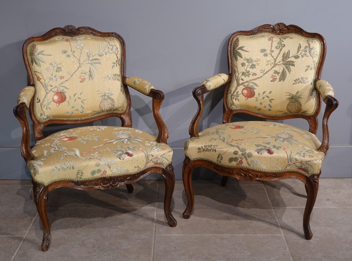 Pair Of Large 18th-century Cabriolet Armchairs