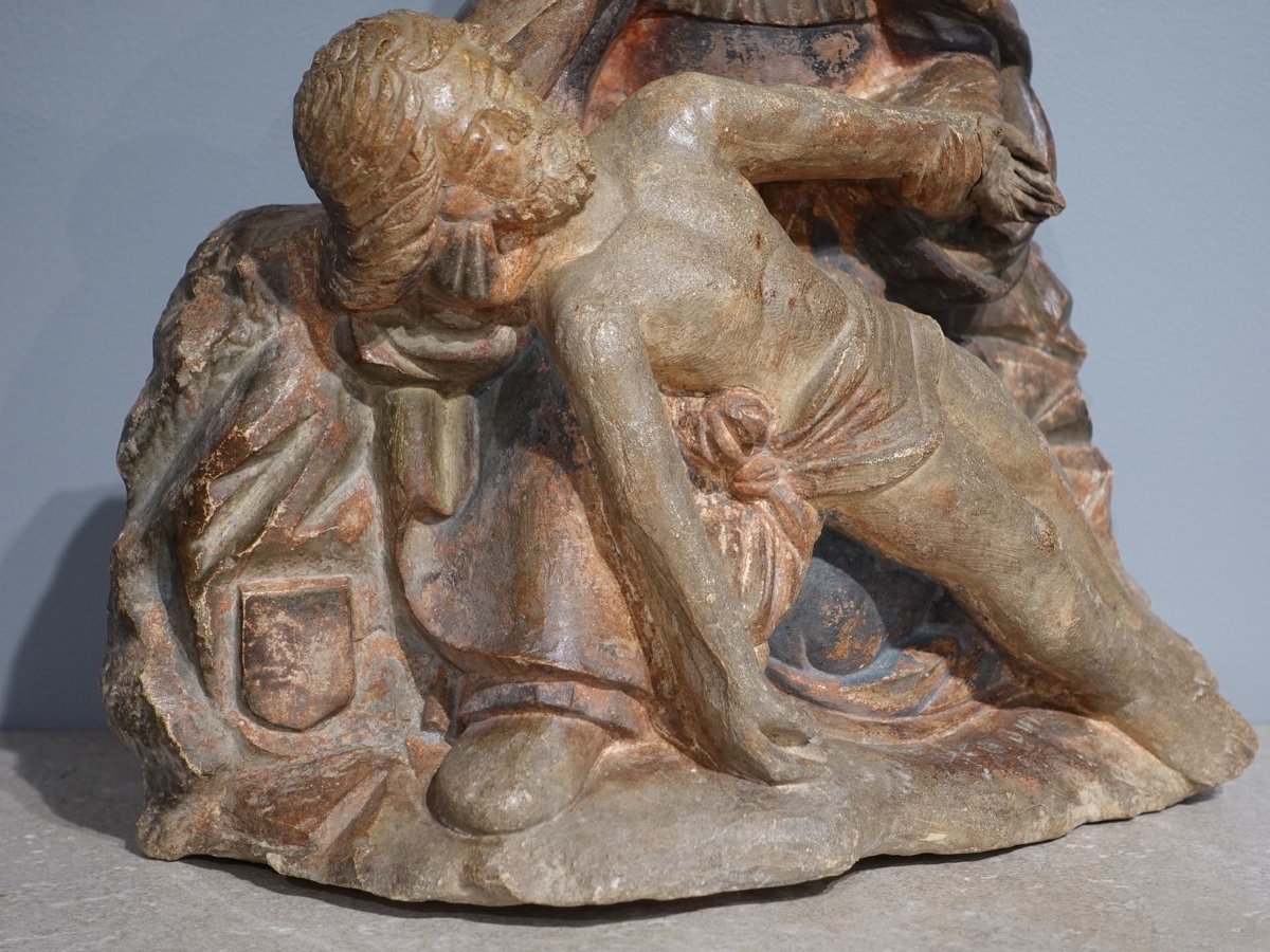 Pietà ou Vierge de Pitié – École Bourguignonne - XV° siècle-photo-1