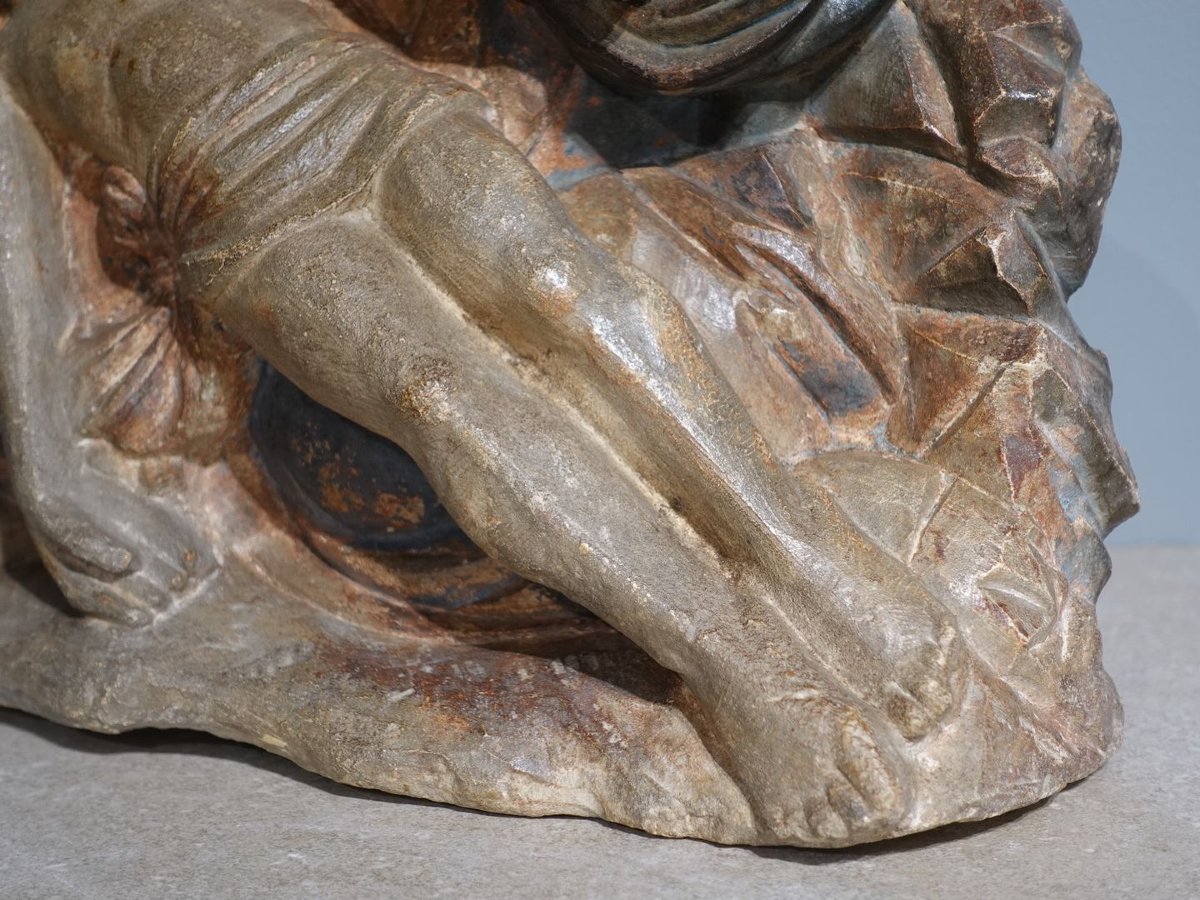 Pietà ou Vierge de Pitié – École Bourguignonne - XV° siècle-photo-4