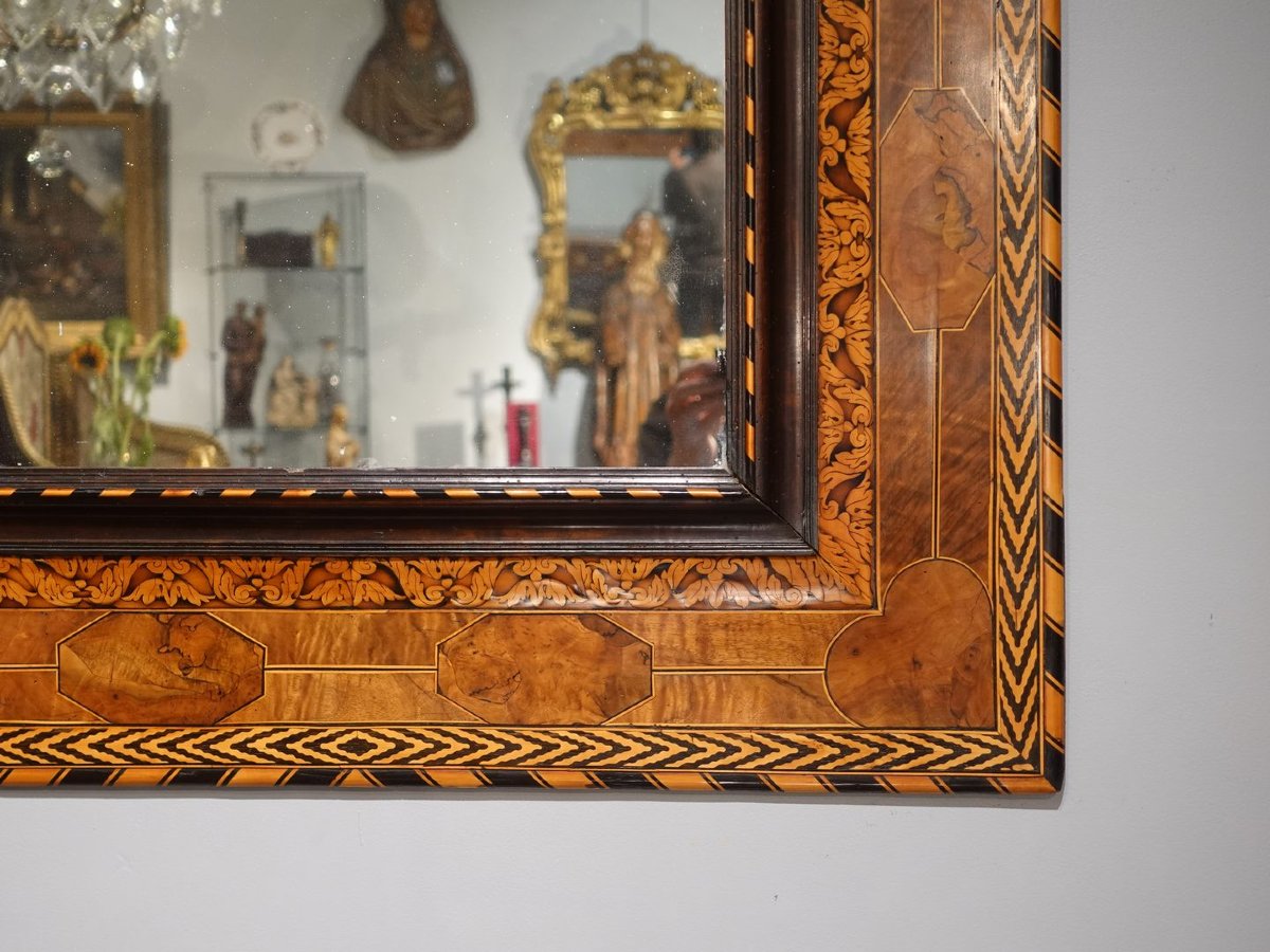 Marquetry Mirror Attributed To Noël Hache – 17th Century-photo-2